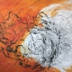 Lujo Rožič, Maček, brk, oglje in olje na platnu, 90x120 cm, 2018